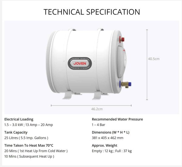 Joven JSH 25L Electric Water Heater SG #1 Best Installer