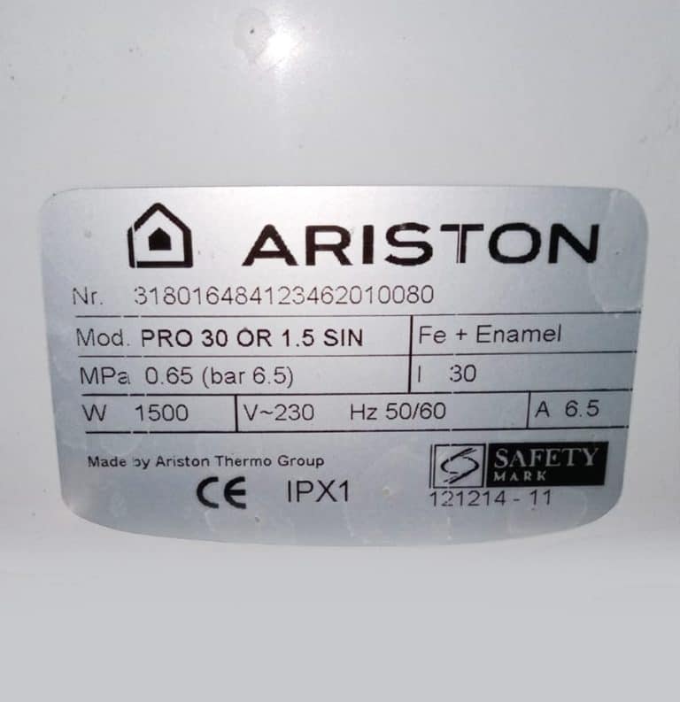 Ariston Pro 30 OR 1.5 SIN