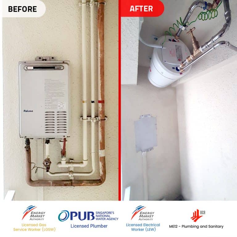 Paloma PH-16SX to Rheem EHG-40S - Gas Heater Conversion