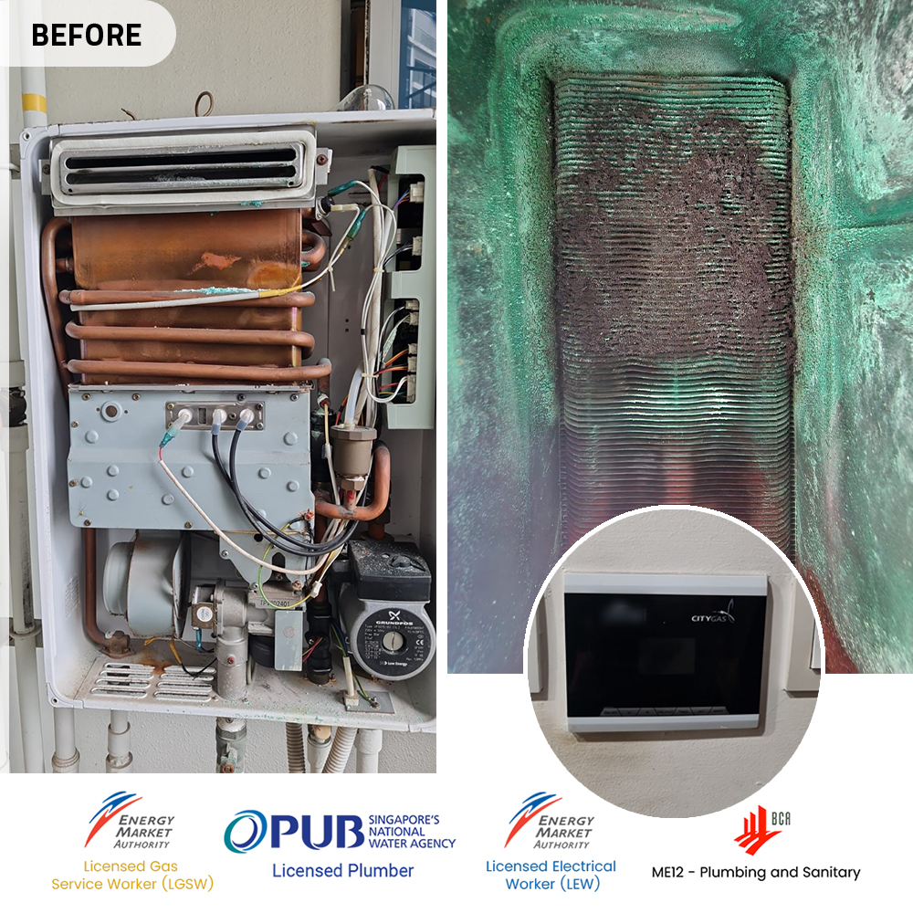 Gas Heater Installation and Replacement in Alexandra 3 Gas Water Heater Powered by City Gas - Heat exchanger water leaking and rusty 01