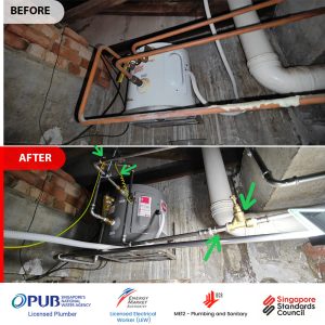 Rheem Replacement Done Under PUB Licensed Plumber Supervision - Landed. 00