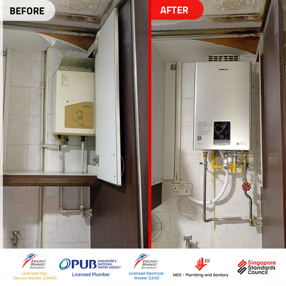 Bosch Gas Heater Replacement- HDB. Final Pressure Test