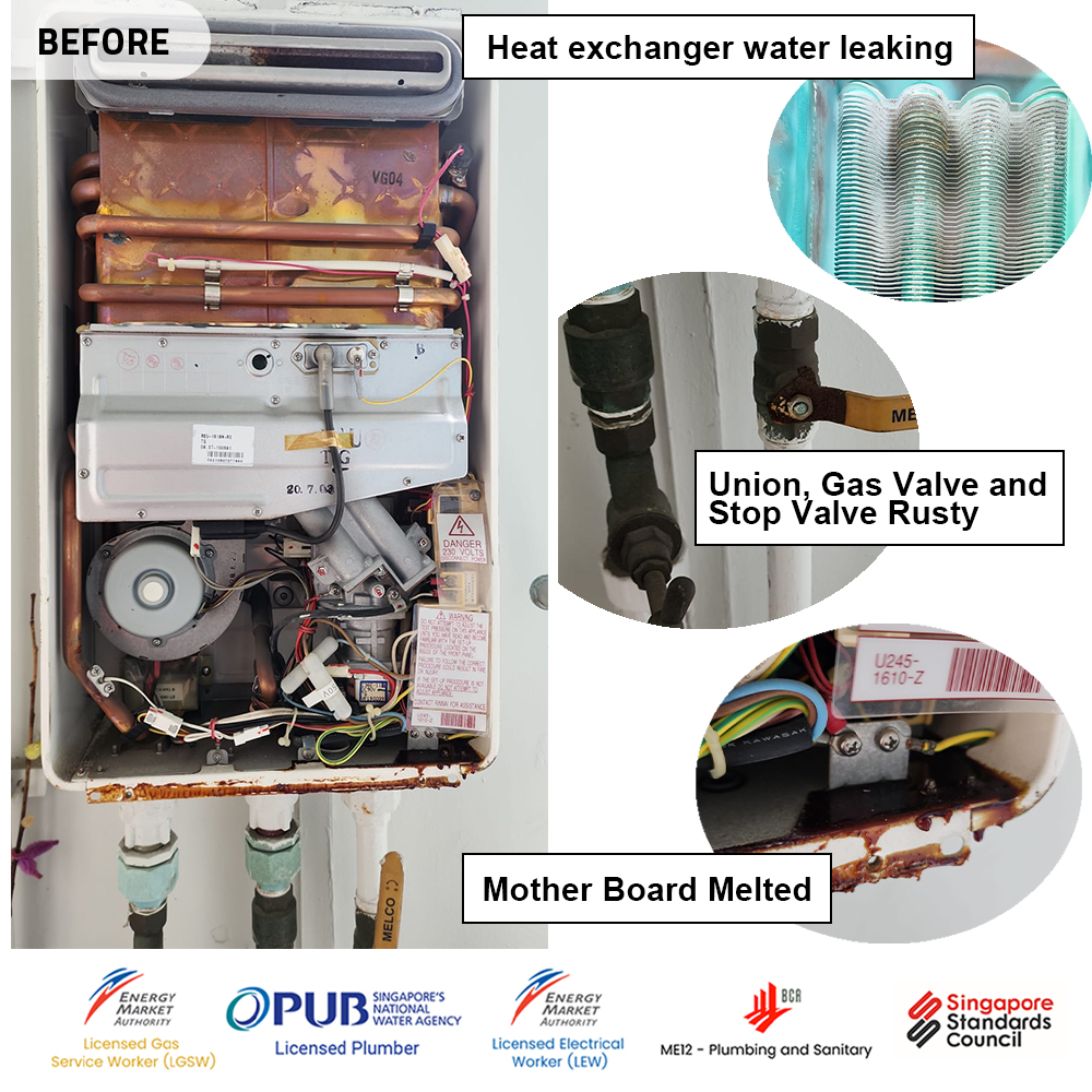 Rinnai Gas Heater Powered by Citygas- no working, no hot water .011