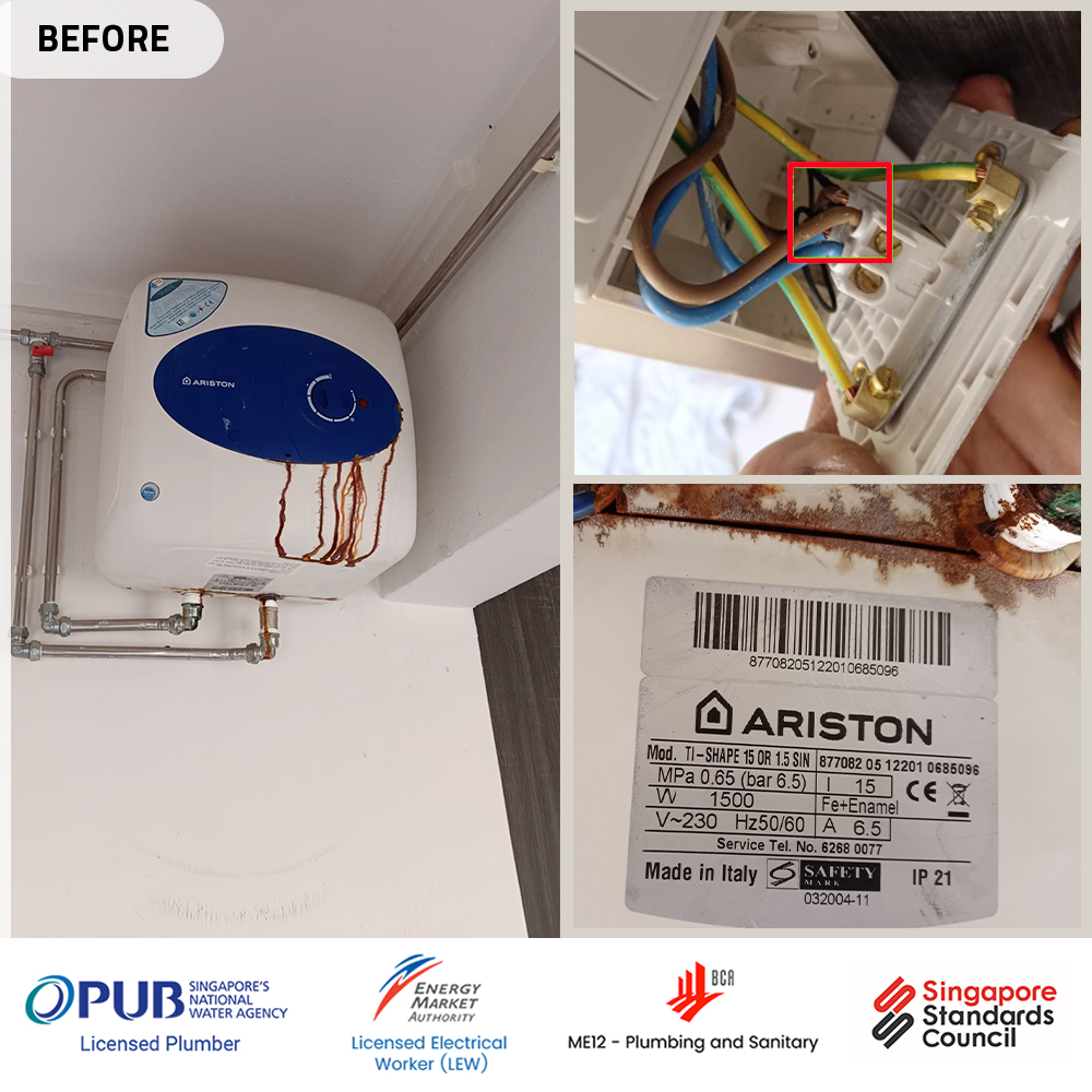 Ariston Water Heater Not Working Replacement : IT-Shape 15 to AN2 15 RS at Caribbean at 723 Tampines Street 72 HDB on 11 Oct 2025 3 Ariston Water Heater not working - 723 Tampines St72 HDB 01
