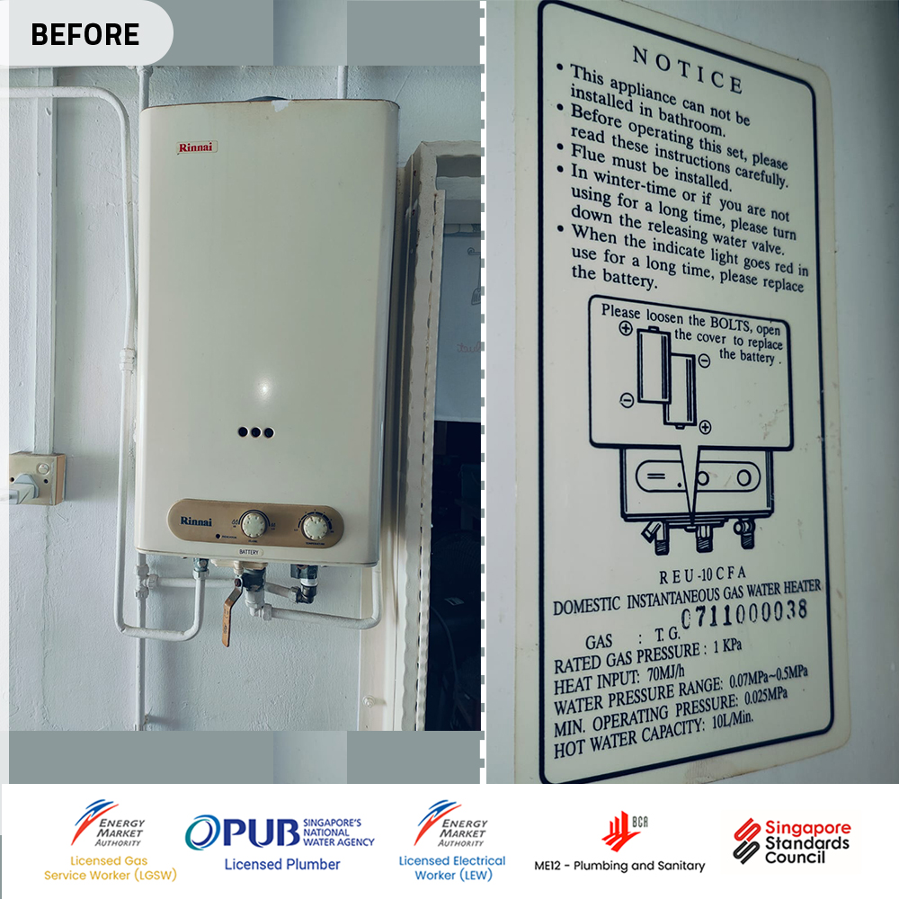 Indoor Rinnai REU-10CFA Gas Water Heater HDB 01