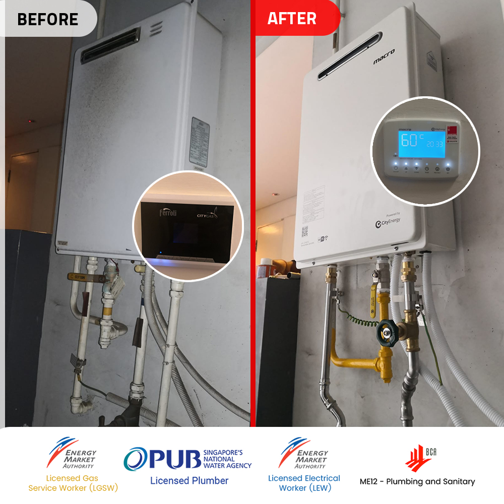 Ang Mo Kio Gas Water Heater Installation Replacement in Singapore