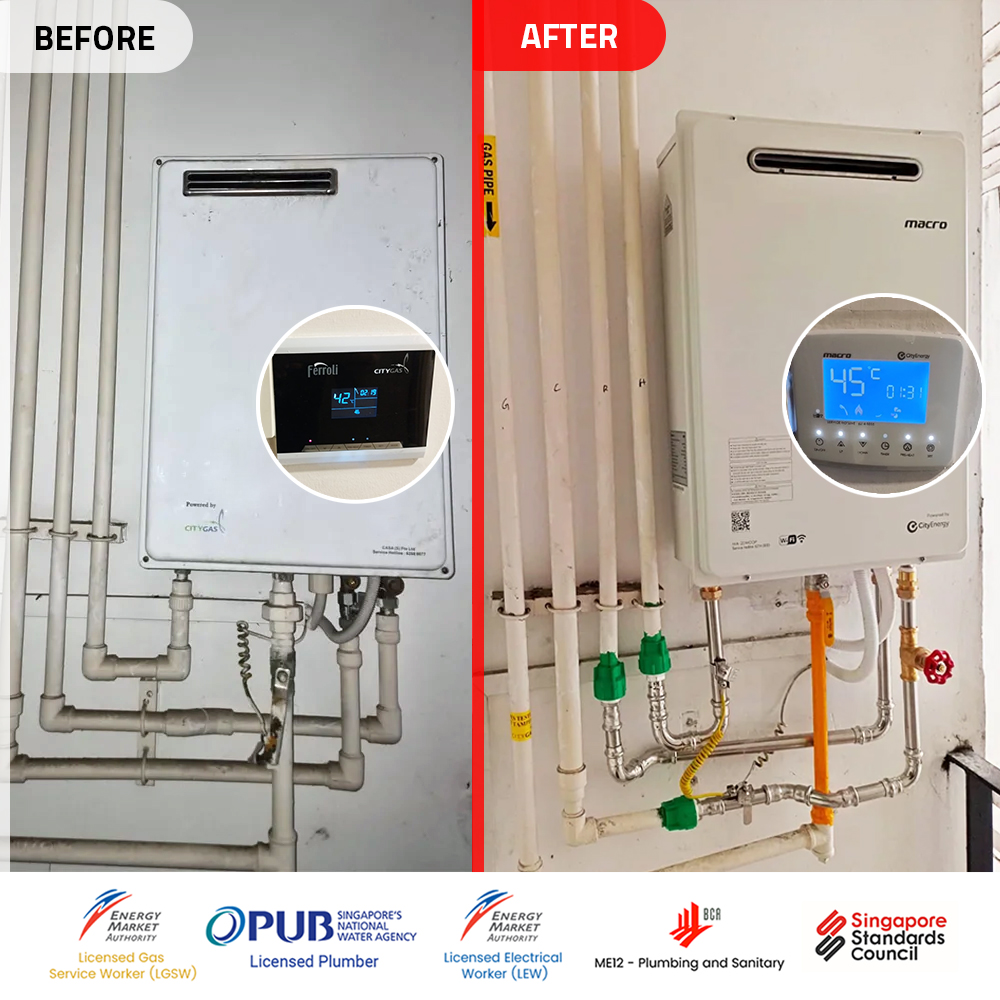 Boon Lay Gas Water Heater Installation Replacement in Singapore