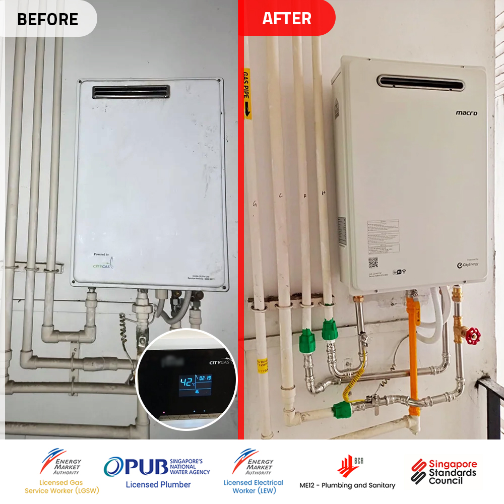 Boonlay Gas Water Heater Installation Replacement - Westwood Residences
