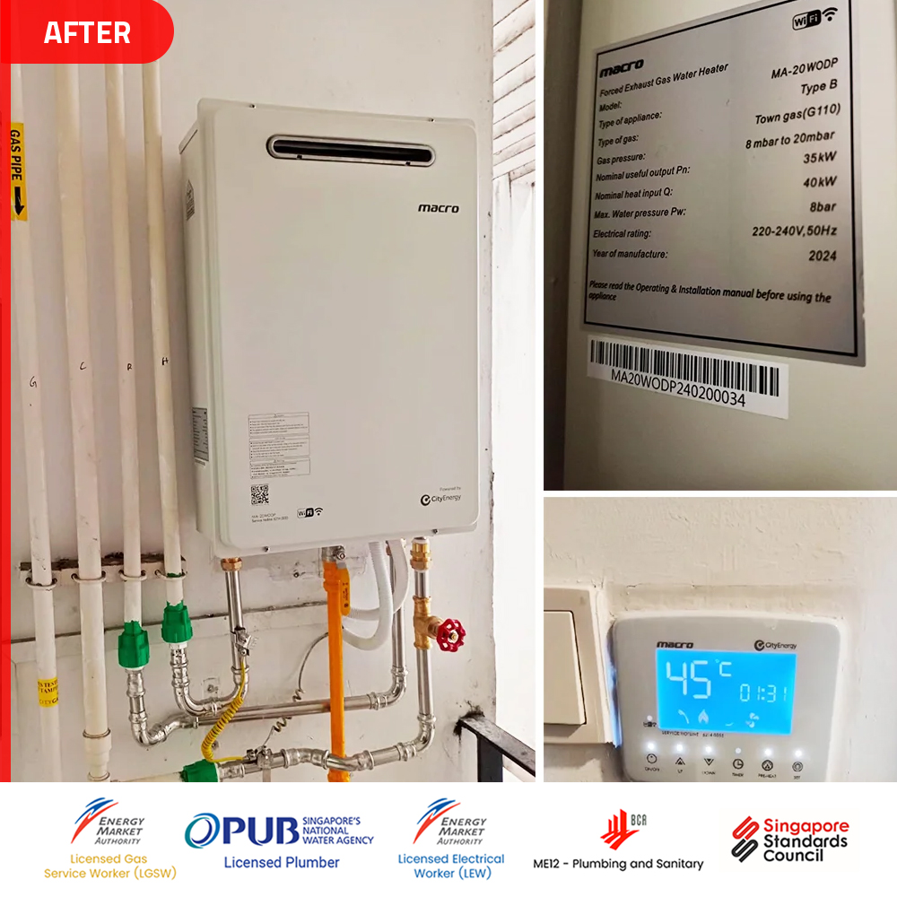 Boon Lay Gas Water Heater Installation Replacement Westwood Residences - After