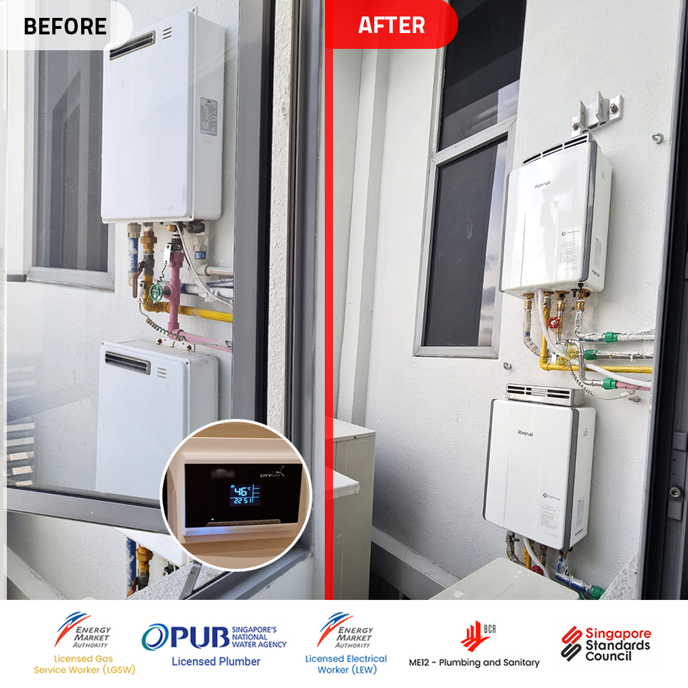 Bukit Timah Gas Water Heater Installation Replacement Cyan