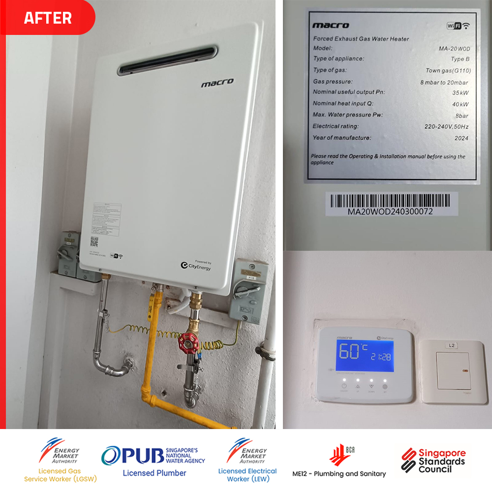 Gas Heater Installation and Replacement in Pasir Ris 6 Pasir Ris Gas Water Heater Installation Replacement Oasis @ Elias - After
