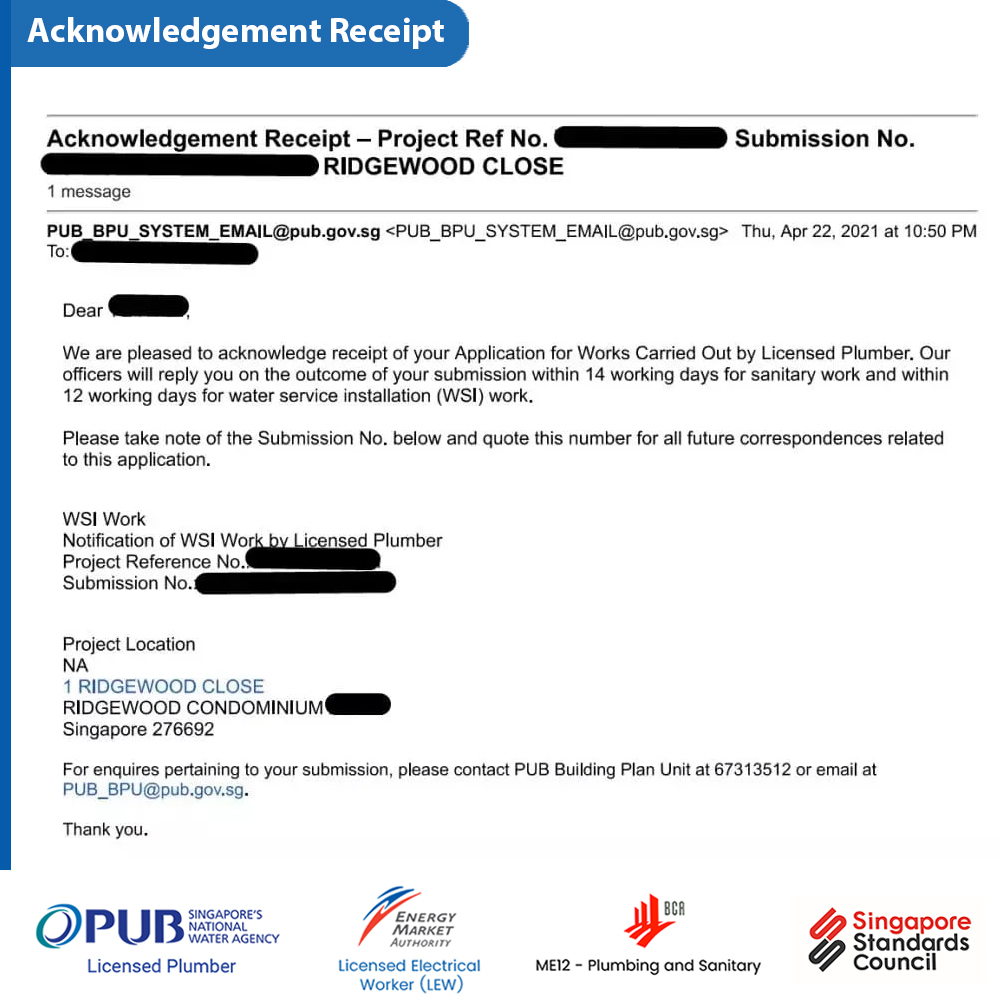 How to obtain PUB Storage Heater Installation Certificate 11 Acknowledgement Receipt for PUB Submission