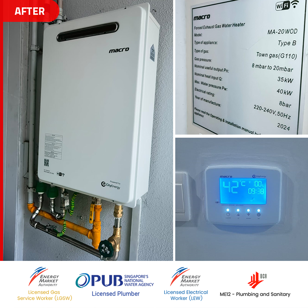 After Gas Heater Replacement Parc Centros Punggol