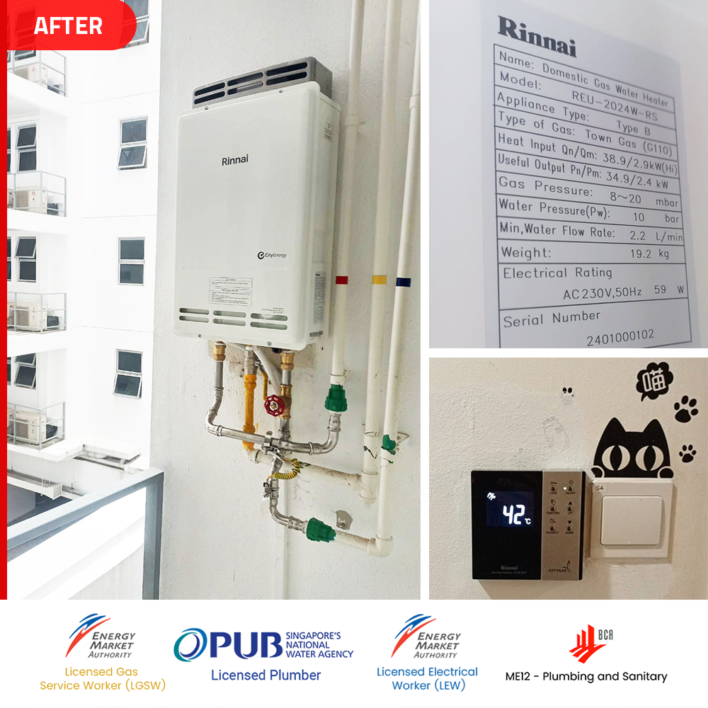 After Gas Heater Replacement Prive Punggol