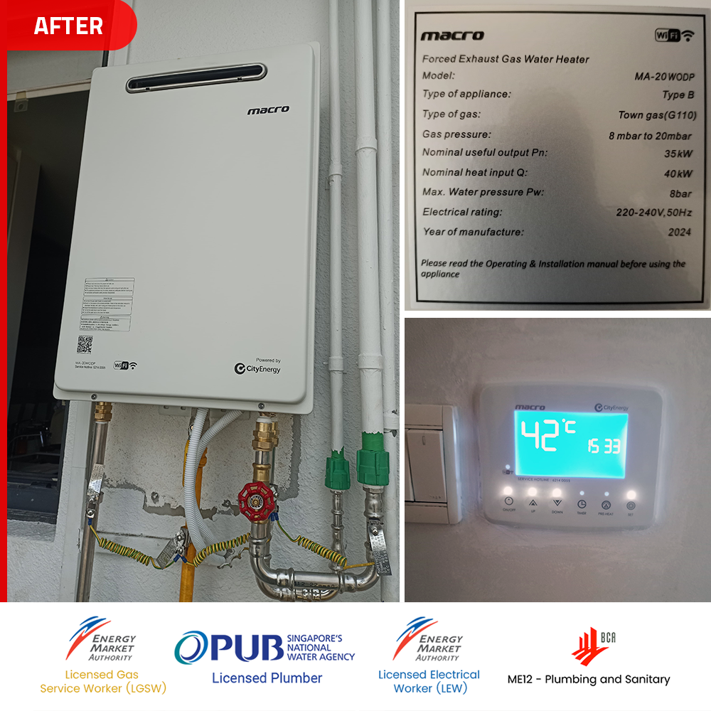 After Gas Heater Replacement River Isles Punggol