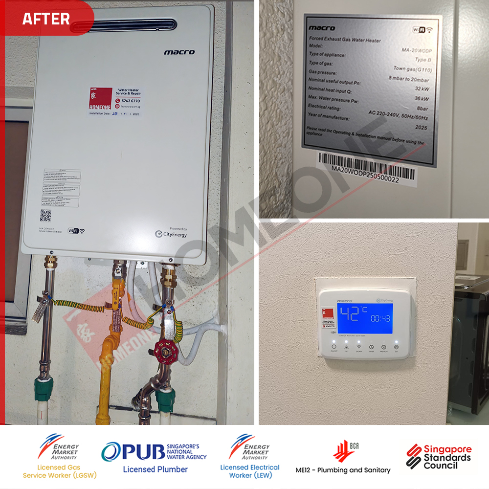 Gas Water Heater Do Not Ignite at The Sound - Citygas Supply: Replacement to Macro MA-20WODP 4 City Gas Heater Do Not Ignite at The Sound - Gas Heater Replacement 03