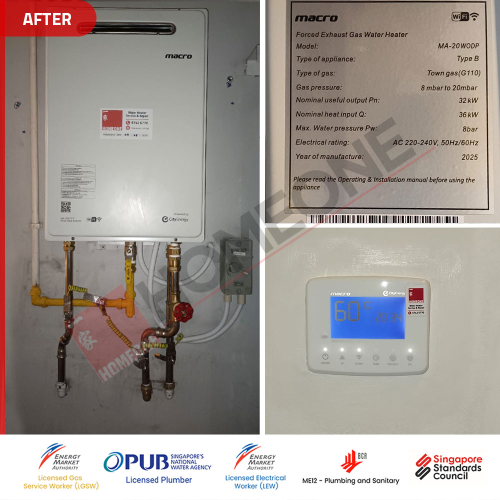 Gas Water Heater E3 Error Code at Centro Residences - Citygas Supply: Replacement to Macro MA-20WODP 4 City Gas Heater E3 Error Code at Centro Residences - Gas Heater Replacement 03
