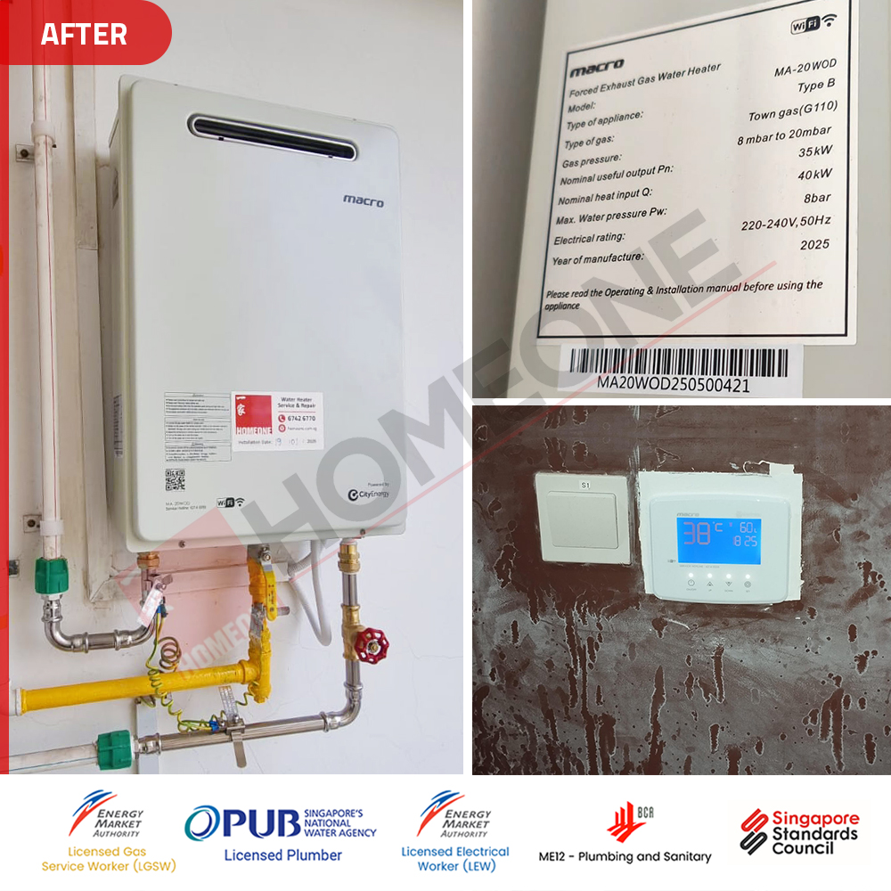 Gas Water Heater E7 Error Code at Wandervale – Citygas Supply: Replacement to Macro MA-20WOD 4 City Gas Heater E7 Error Code at Wandervale - Gas Heater Replacement 03