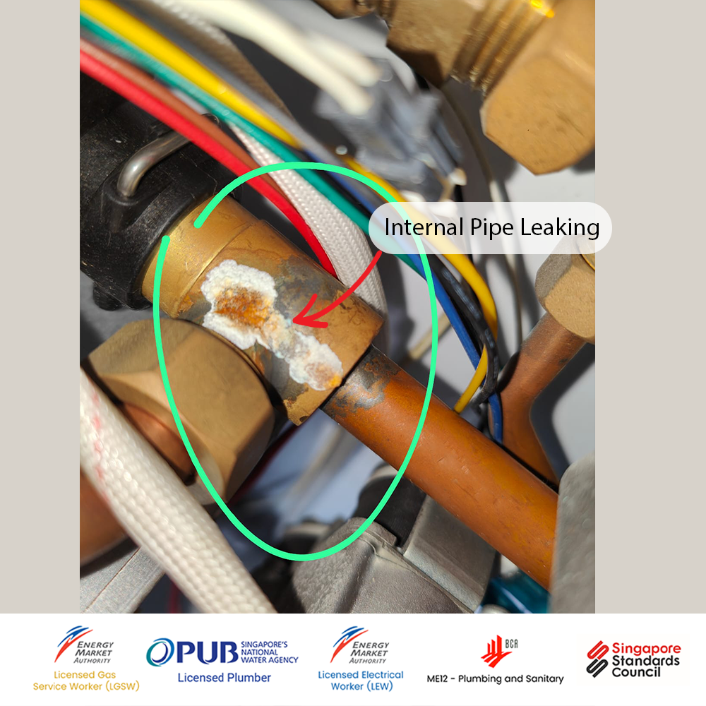 City Gas Heater North Park Residences E5 Error Code: Internal Pipe Leaking