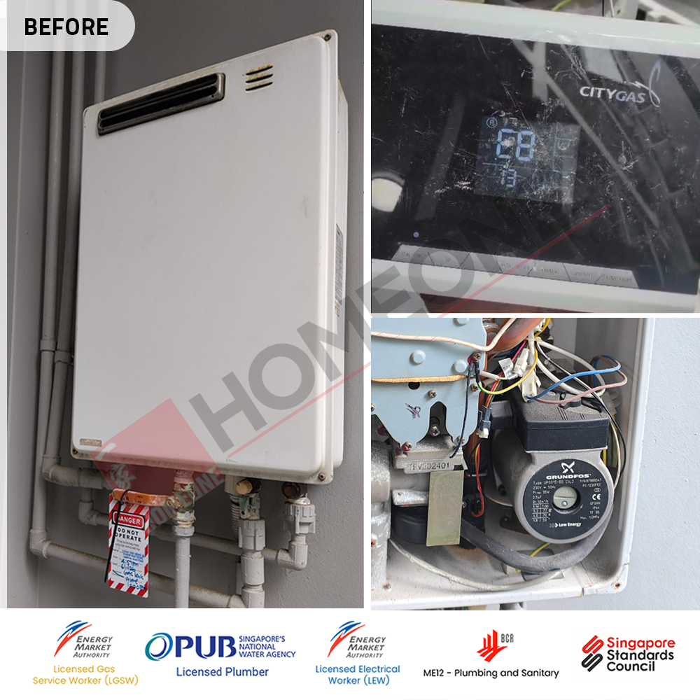 Gas Water Heater E8 Error Code at Waterfront Key - Citygas Supply: Replacement to Rinnai REU-2024W-RS 3 City Gas Heater Waterfront Key E8 Error Code - Gas Heater Replacement 02