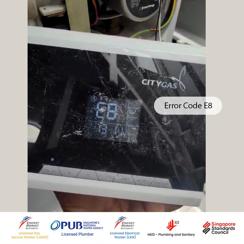 City Gas Heater Waterfront Key E8 Error Code