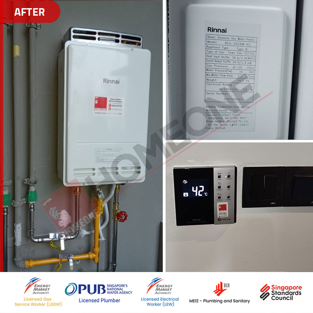 Gas Water Heater with Smoke at Inz Residences – Citygas Supply: Replacement to Rinnai REU-2024W-RS 4 City Gas Heater With Smoke at Inz Residences - Gas Heater Replacement 03