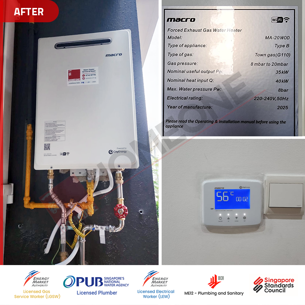 Gas Water Heater at D'Fresco Not Working - Citygas Supply: Replacement to Macro MA-20WOD 4 City Gas Heater D'fresco Not Working - 03