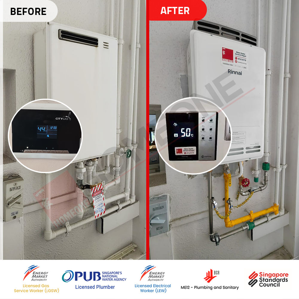 City Gas Heater with Gas Leak at Tree House - Gas Heater Replacement 01