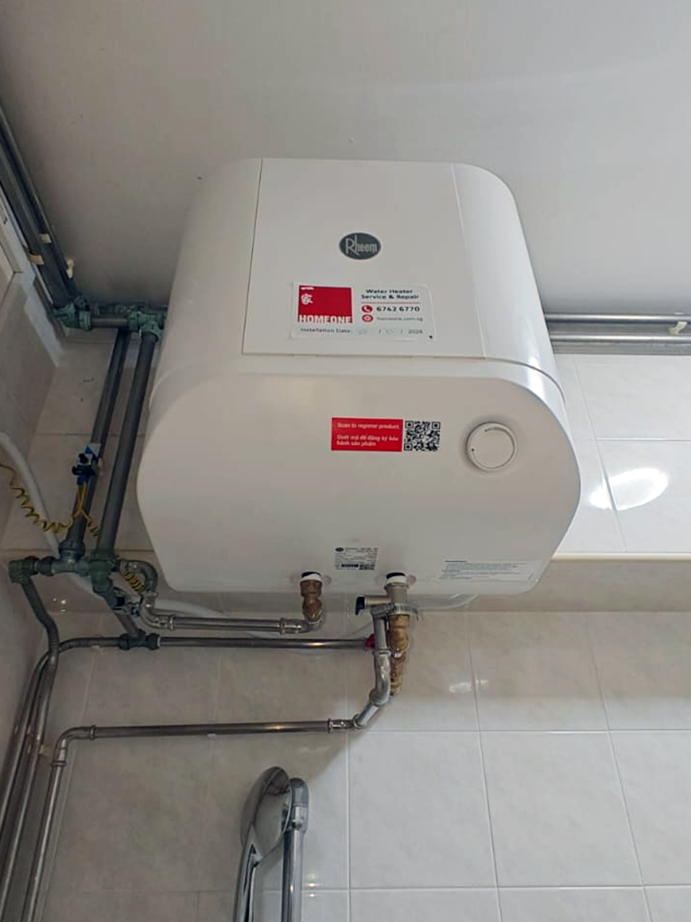 after water heater installation replacement at 128A punggol field walk 26 jan 2026