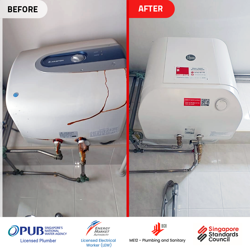 Water Heater Installation Replacement at 128A Punggol Field Walk