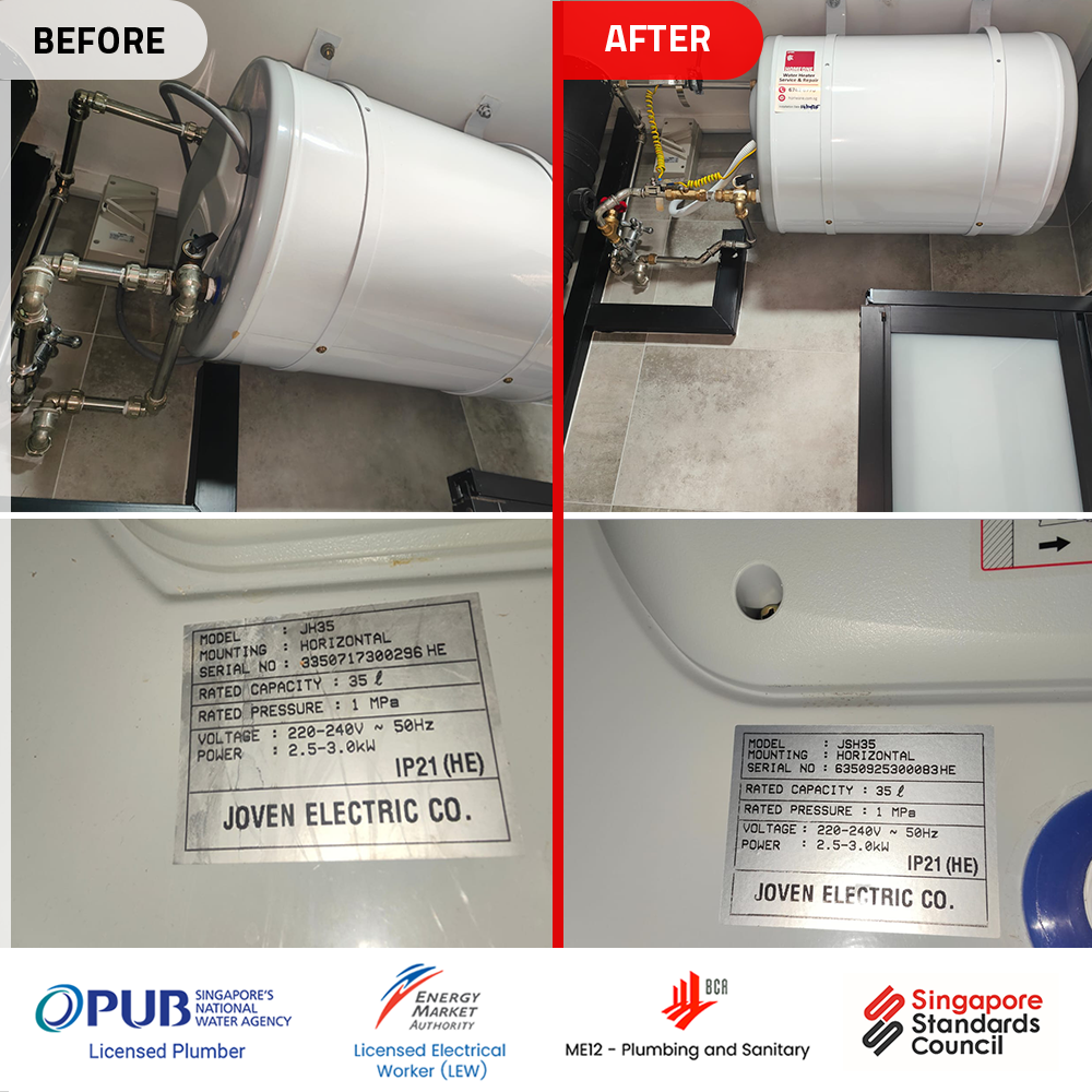 Water Heater Installation Replacement at 617 Ang Mo Kio Ave 4