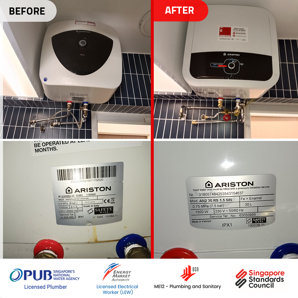 Water Heater installation replacement in 467 Hougang Ave 8
