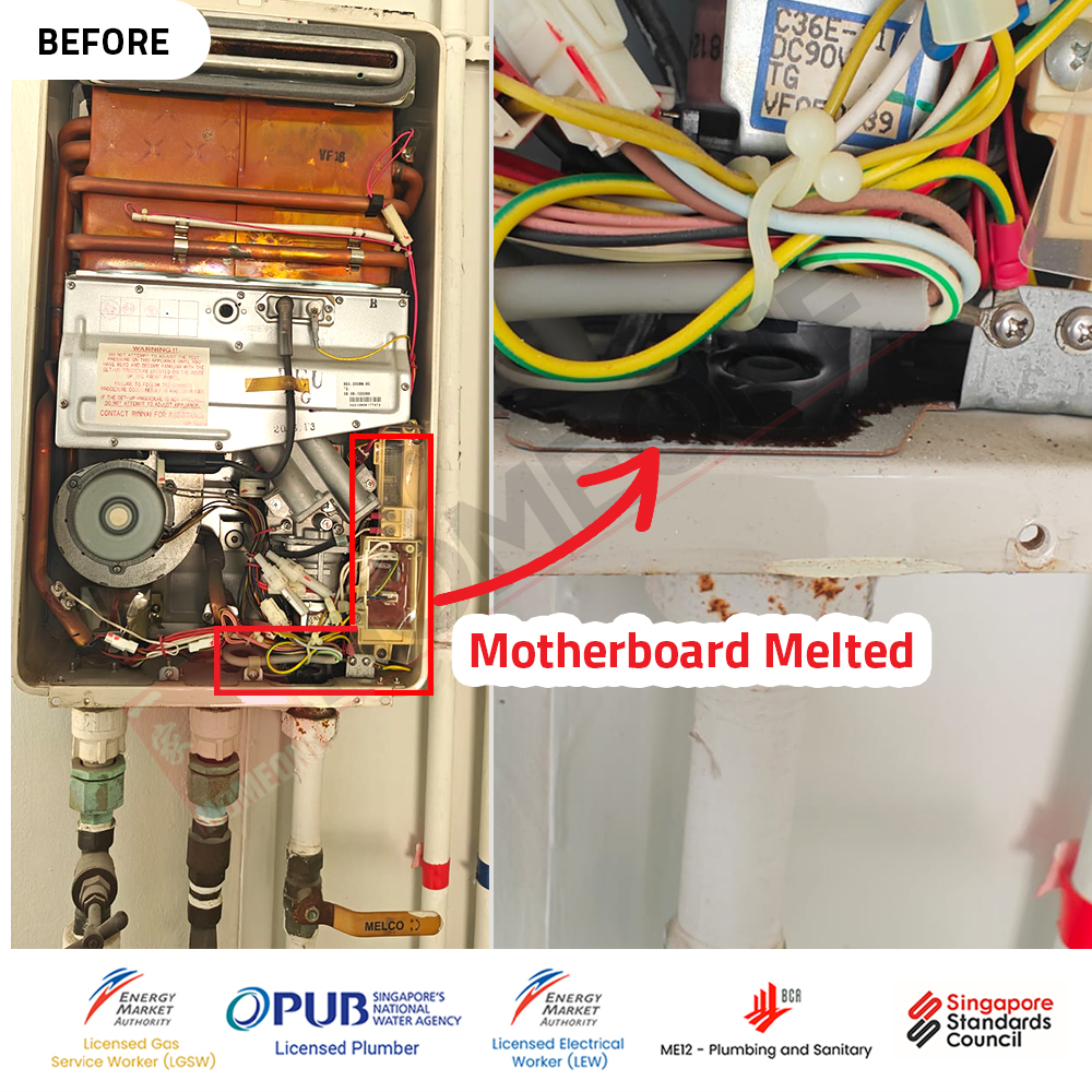 Gas Water Heater Not Working at Botannia - PCB and Heat Exchanger issue- Before replaced - 0