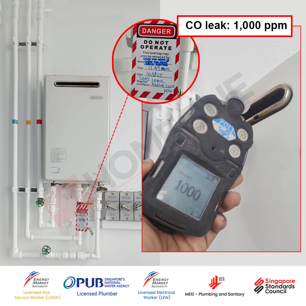 Gas heater carbon monoxide gas leak in singapore