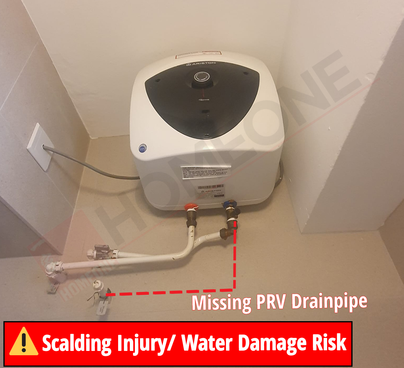 Missing PRV Drainpipe