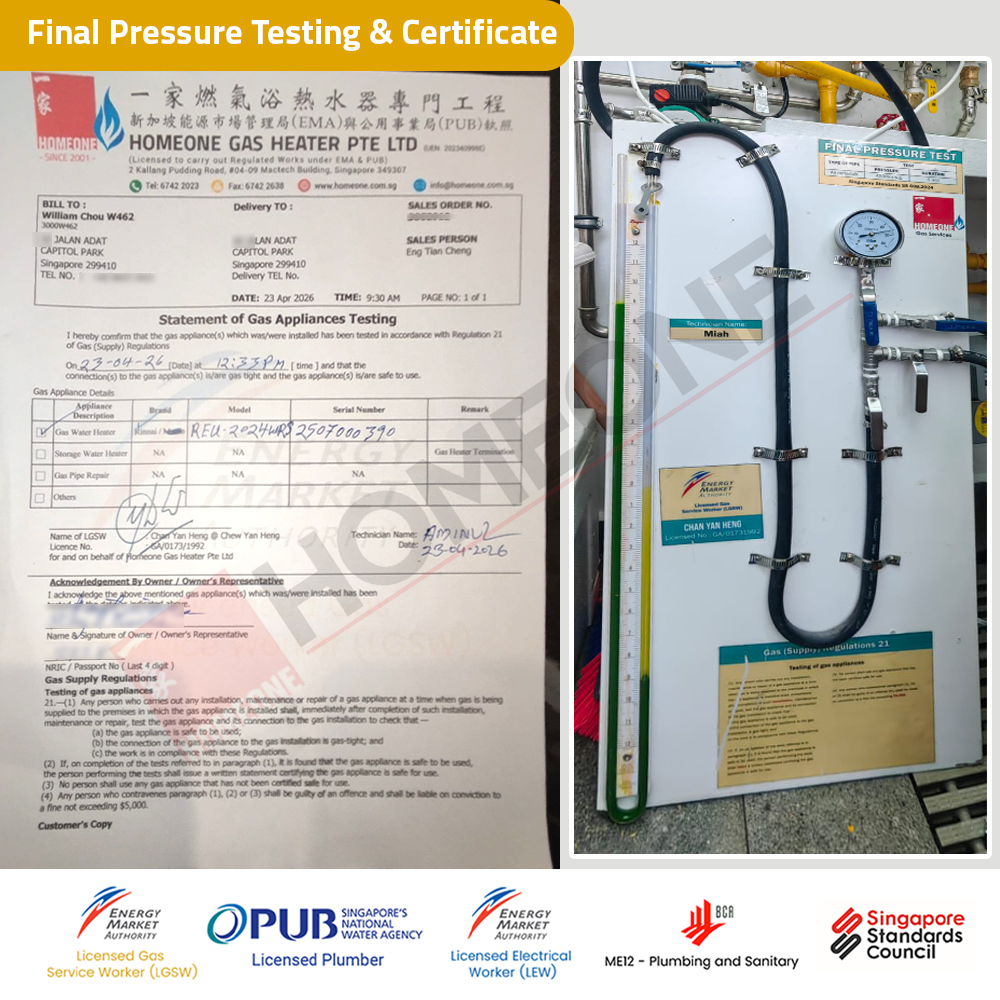 Final Pressure Test and Certificate - Capitol Park