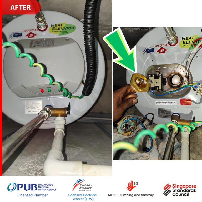 Water Heater Repaired by Plumber - Joven Heating Element Repair .after replaced heating element