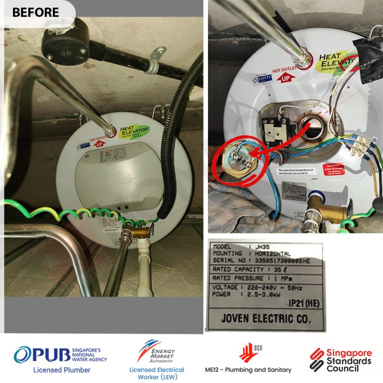 Water Heater Repaired by Plumber - Joven Heating Element Repair - failed heating element