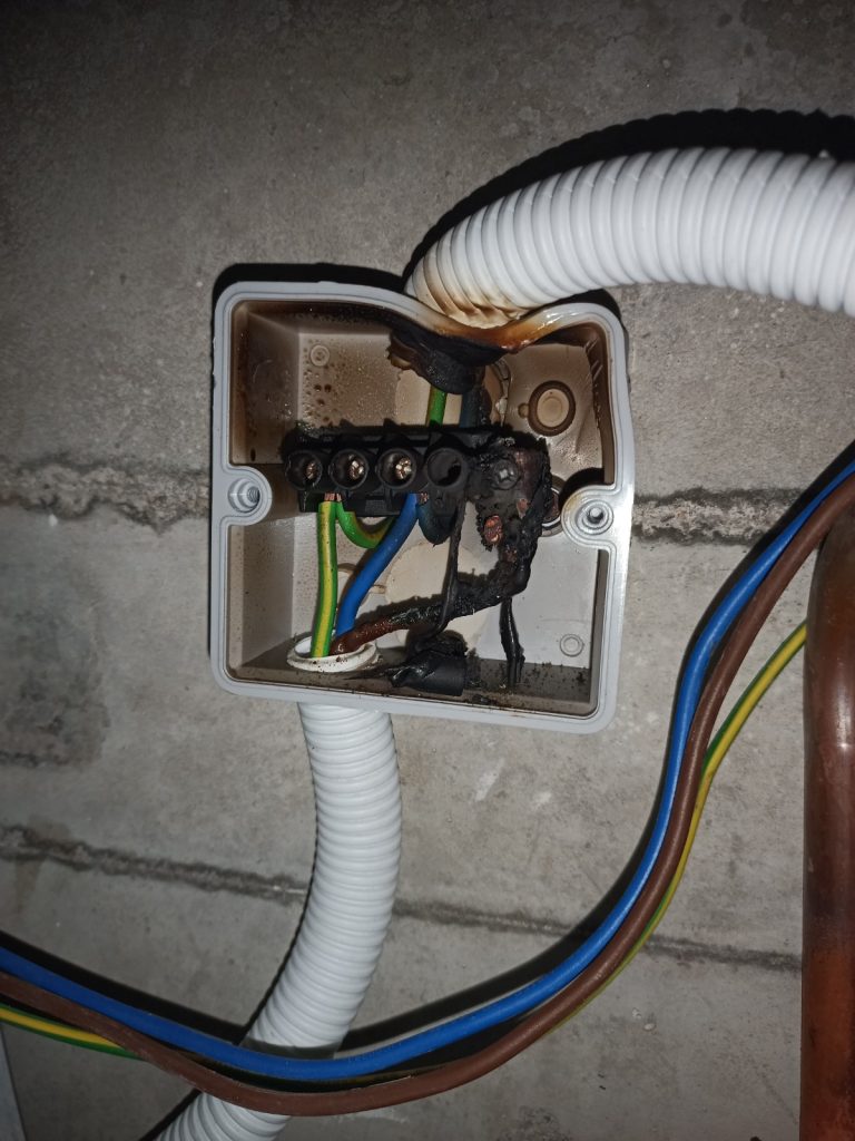 burnt junction box