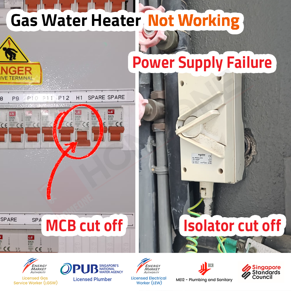 Gas Water Heater Not Working MCB or Isolator Off