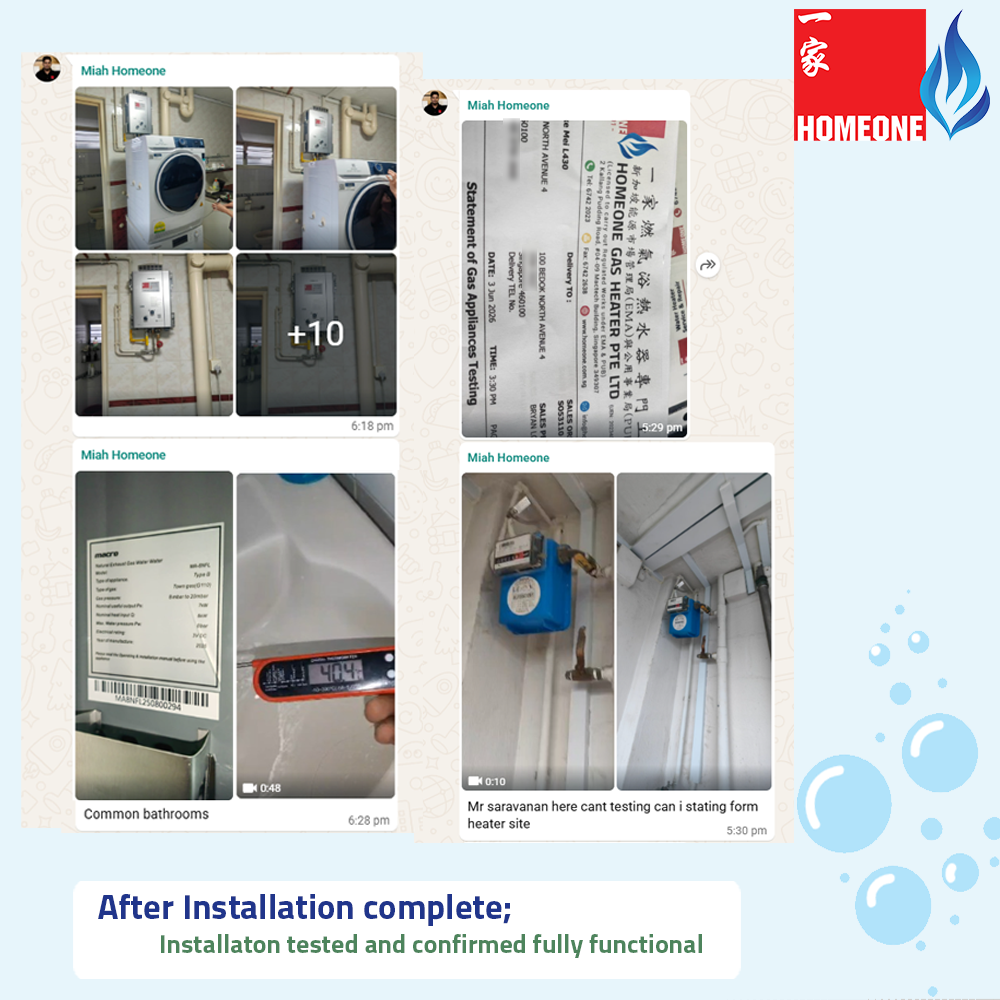 Licensed Plumber 6 Systematic job documentation — photos from a completed gas water heater installation (after)