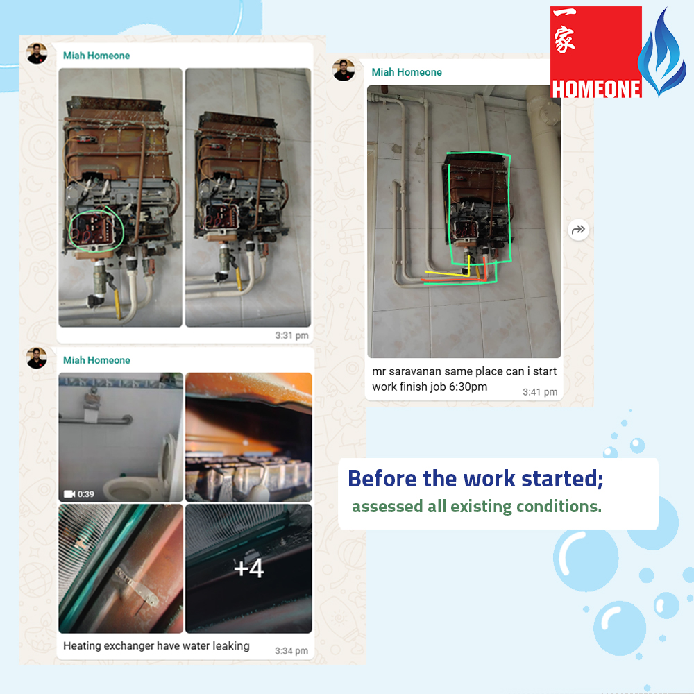 Licensed Plumber 4 Systematic job documentation — photos from a completed gas water heater installation (before)