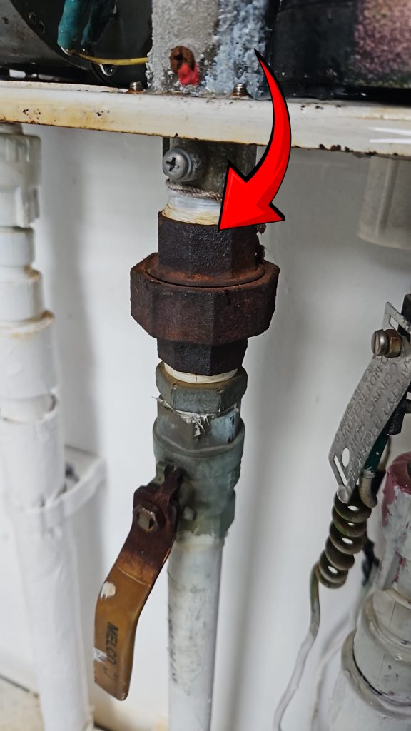 Gas Pipe Union in position