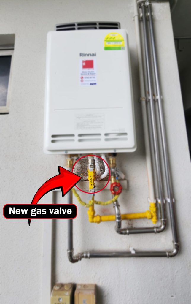 Gas Valve - After change gas heater replacement