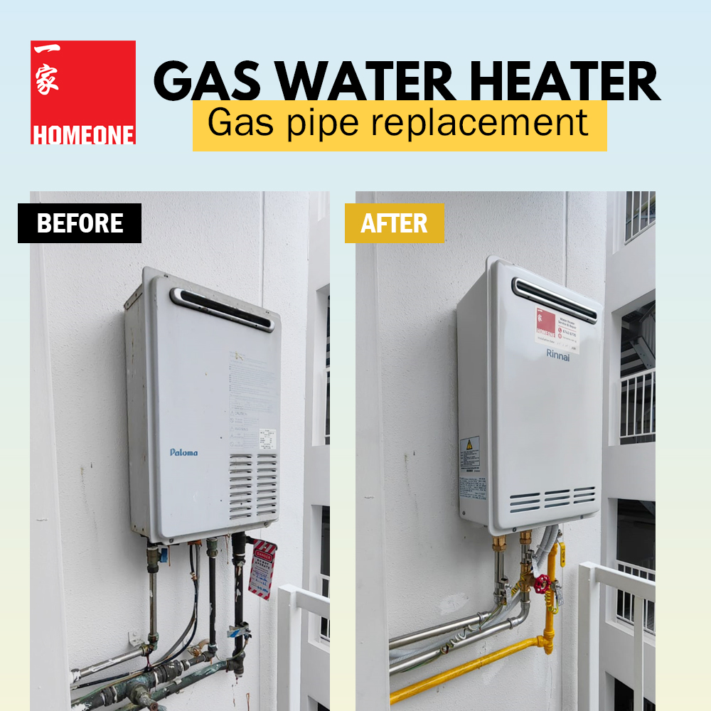 gas water heater gas pipe replacement