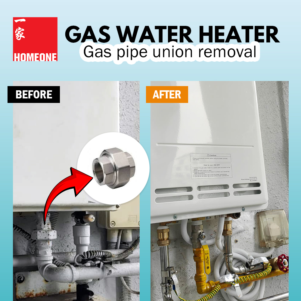 gas water heater - gas union removal