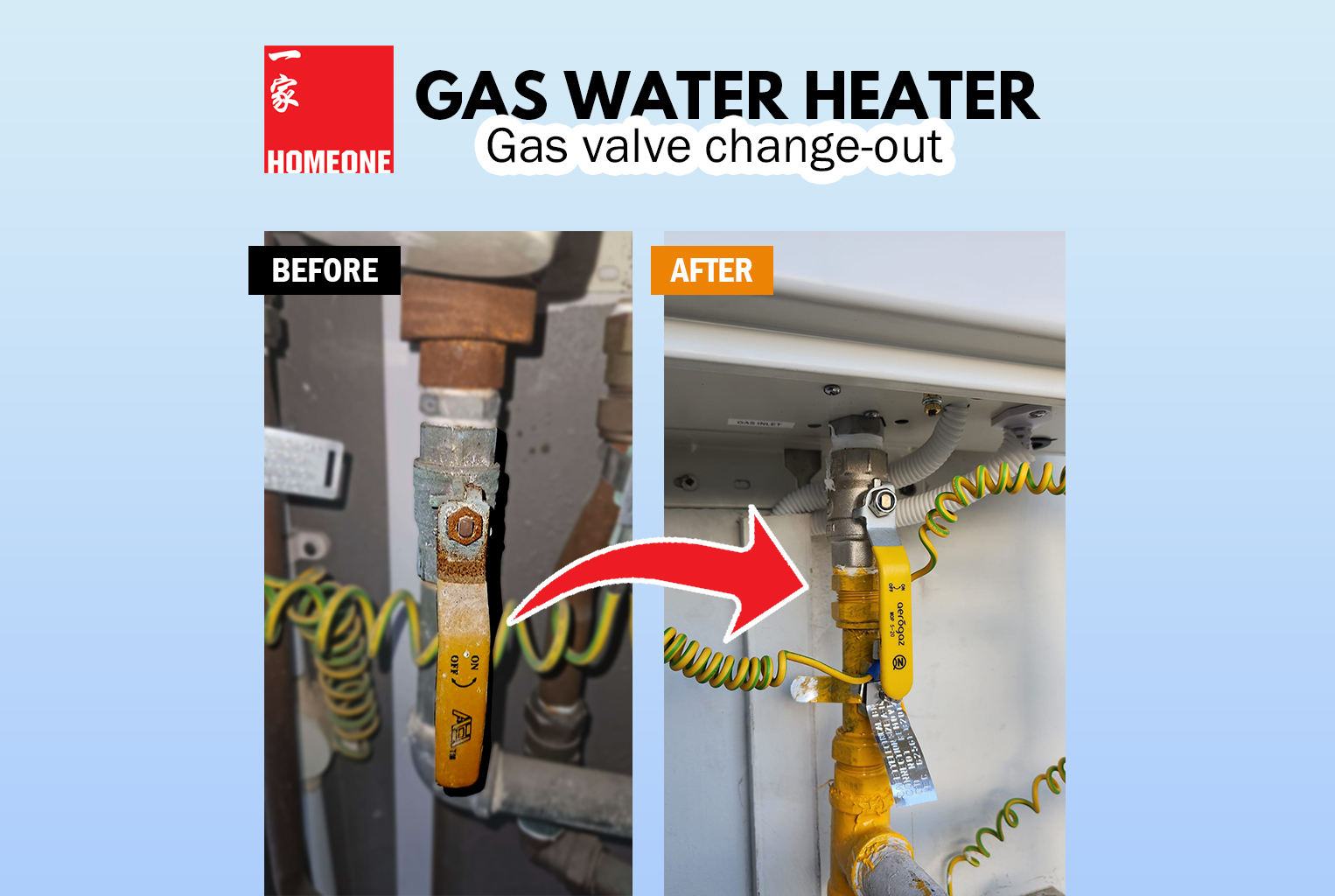 gas water heater - gas valve change out