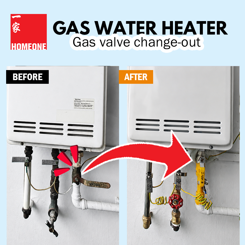 gas water heater - gas valve change-out site photo