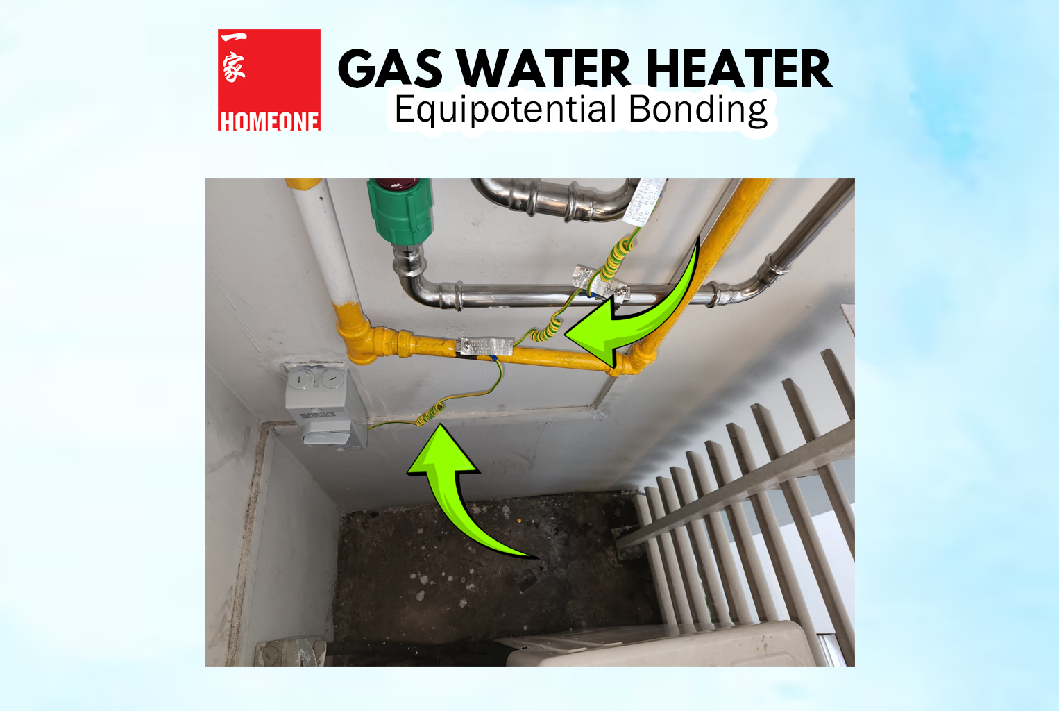 gas water heater with equipotential bonding featured