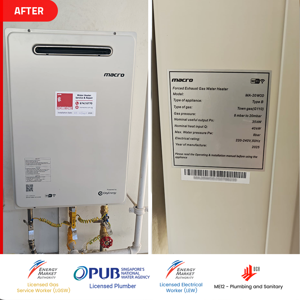 after macro 20wod gas heater installed at the canopy yishun